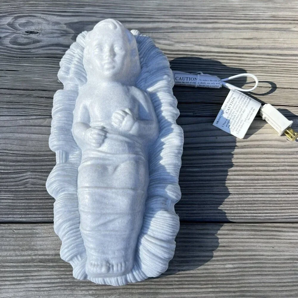 Vintage 90's Grand Venture Blow Mold Nativity Manger Scene Simulated Granite - Picture 16 of 16